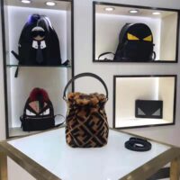 Fendi Women Mon Tresor Mini-Bag in Brown Sheepskin (1)