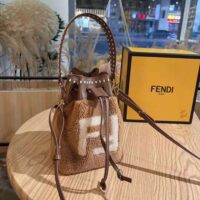 Fendi Women Mon Tresor Mini-Bag in Brown Sheepskin (1)