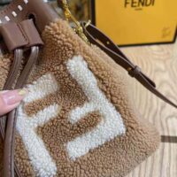 Fendi Women Mon Tresor Mini-Bag in Brown Sheepskin (1)