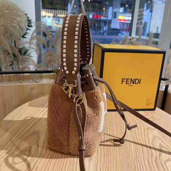 Fendi Women Mon Tresor Mini-Bag in Brown Sheepskin (9)