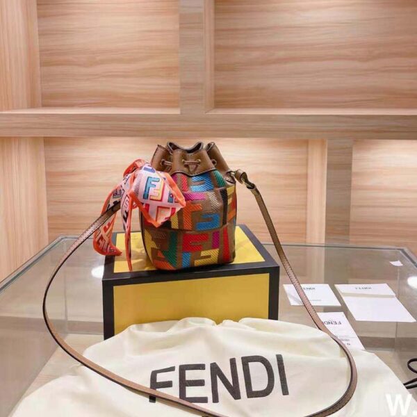 Fendi Women Mon Tresor Multicolor FF Canvas Mini-Bag (5)