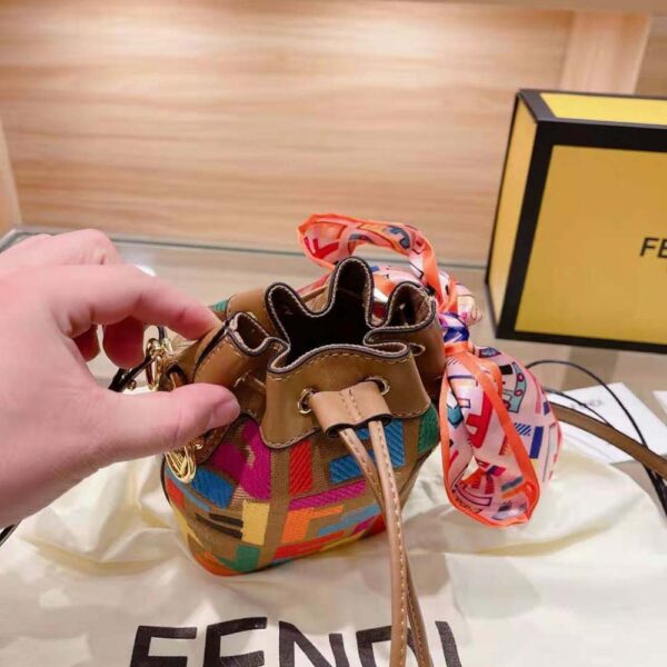 Fendi Women Mon Tresor Multicolor FF Canvas Mini-Bag (8)