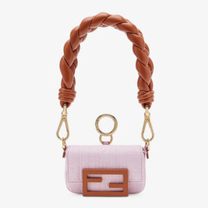 Fendi Women Nano Baguette Charm Lilac Nylon