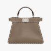 Fendi Women Peekaboo Iseeu Small Gray Full Grain Leather Bag