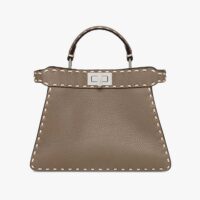 Fendi Women Peekaboo Iseeu Small Gray Full Grain Leather Bag (1)