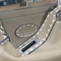 Fendi Women Peekaboo Iseeu Small Gray Full Grain Leather Bag (1)