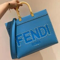 Fendi Women Sunshine Medium Leather Shopper-Blue (1)