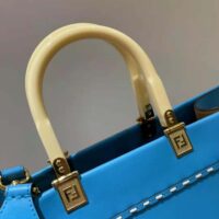 Fendi Women Sunshine Medium Leather Shopper-Blue (1)