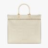 Fendi Women Sunshine Medium White Leather Shopper