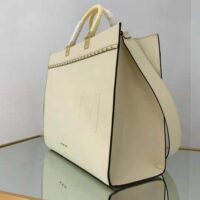 Fendi Women Sunshine Medium White Leather Shopper (1)