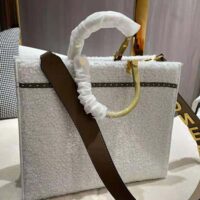 Fendi Women Sunshine Medium White Sheepskin Shopper (1)