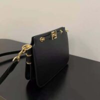 Fendi Women Touch Leather Bag with A Metal FF Clasp-black (1)