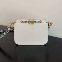 Fendi Women Touch White Leather Bag with Metal FF Clasp (1)