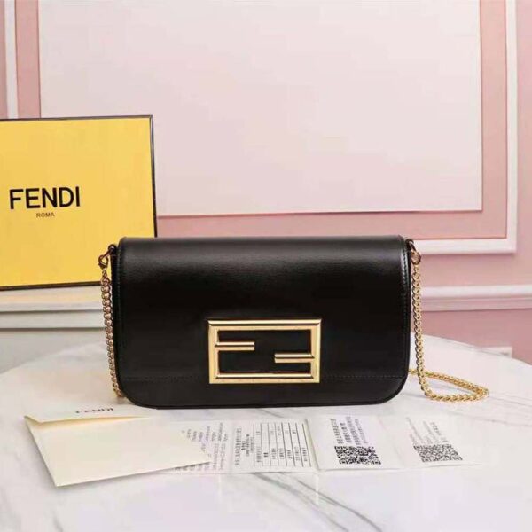 Fendi Women Wallet on Chain with Pouches Leather Mini-Bag-Black (2)