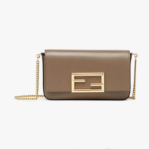 Fendi Women Wallet on Chain with Pouches Leather Mini-Bag-brown (1)