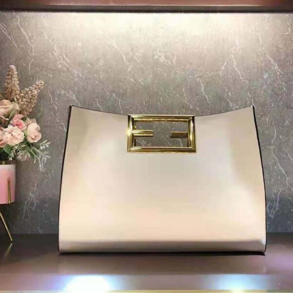 Fendi Women Way Medium Made of Camellia-Colored Leather Bag-white (2)