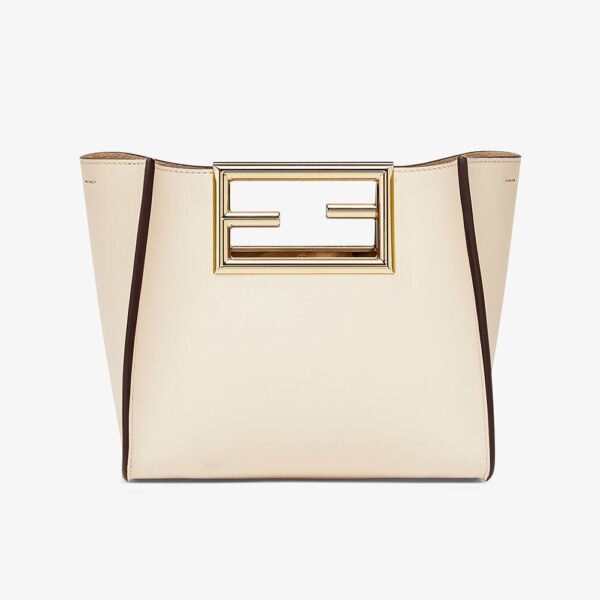 Fendi Women Way Small Made of Camellia-Colored Leather Bag-white (1)