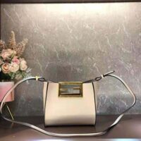 Fendi Women Way Small Made of Camellia-Colored Leather Bag-white (1)