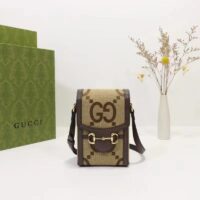 Gucci Unisex Jumbo GG Mini Bag Camel Ebony Jumbo GG Canvas (8)