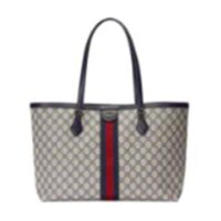 Gucci Unisex Ophidia Medium GG Tote Beige Blue GG Supreme Canvas (1)