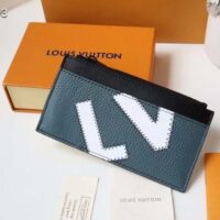 Louis Vuitton LV Unisex CC Holder Wallet Yelow Blue Taurillon Cowhide Leather (10)