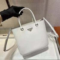 Prada Women Brushed Leather Tote Bag-White (1)