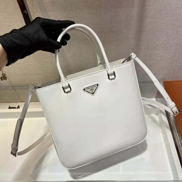 Prada Women Brushed Leather Tote Bag-White (3)