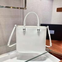 Prada Women Brushed Leather Tote Bag-White (1)