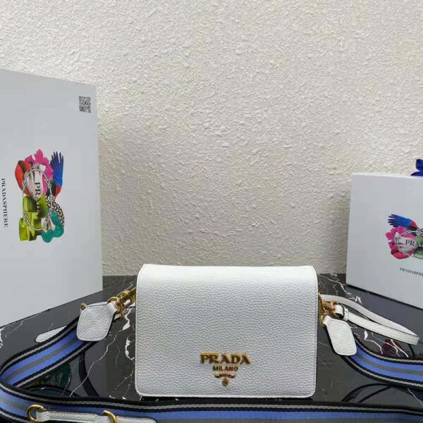 Prada Women Calf Leather Shoulder Bag-white (2)