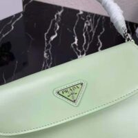 Prada Women Cleo Brushed Leather Dhoulder Bag with Flap-lime (1)