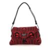 Prada Women Jacquard Knit and Leather Prada Signaux Bag-Red