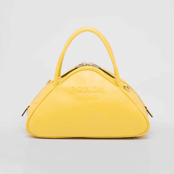 Prada Women Leather Prada Triangle Bag-Yellow (1)