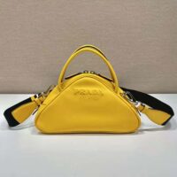 Prada Women Leather Prada Triangle Bag-Yellow (1)