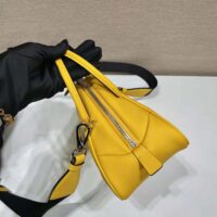 Prada Women Leather Prada Triangle Bag-Yellow (1)