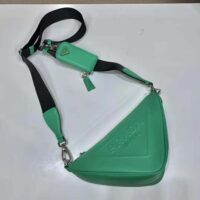 Prada Women Leather Triangle Shoulder Bag-Green (1)