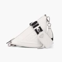 Prada Women Leather Triangle Shoulder Bag-white (1)