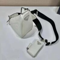 Prada Women Leather Triangle Shoulder Bag-white (1)