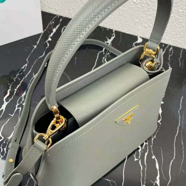 Prada Women Medium Saffiano Leather Prada Matinée Bag-silver (4)