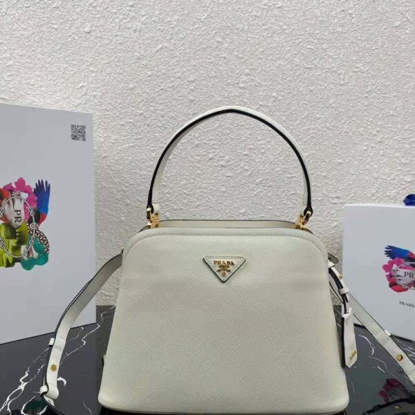 Prada Women Medium Saffiano Leather Prada Matinée Bag-white (2)