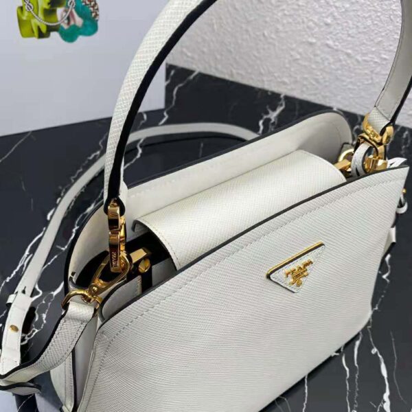 Prada Women Medium Saffiano Leather Prada Matinée Bag-white (7)