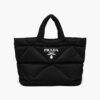 Prada Women Padded Re-Nylon Tote Bag-Black