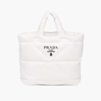 Prada Women Padded Re-Nylon Tote Bag-white (1)