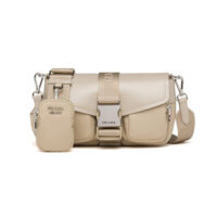 Prada Women Pocket Nylon and Brushed Leather Bag (1)