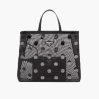 Prada Women Polka-Dot Mesh Tote Bag-Black (1)