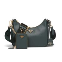 Prada Women Prada Re-Edition 2005 Saffiano Leather Bag-dark green (1)