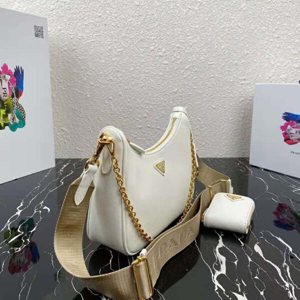 Prada Women Prada Re-Edition 2005 Saffiano Leather Bag-white (4)