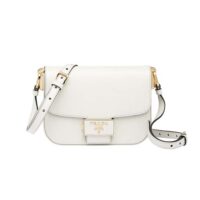 Prada Women Saffiano Leather Prada Emblème Bag-white (1)