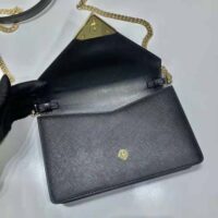 Prada Women Saffiano Leather Shoulder Bag-Black (1)