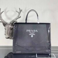 Prada Women Sequined Mesh Tote Bag-Black (1)