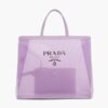 Prada Women Sequined Mesh Tote Bag-Purple